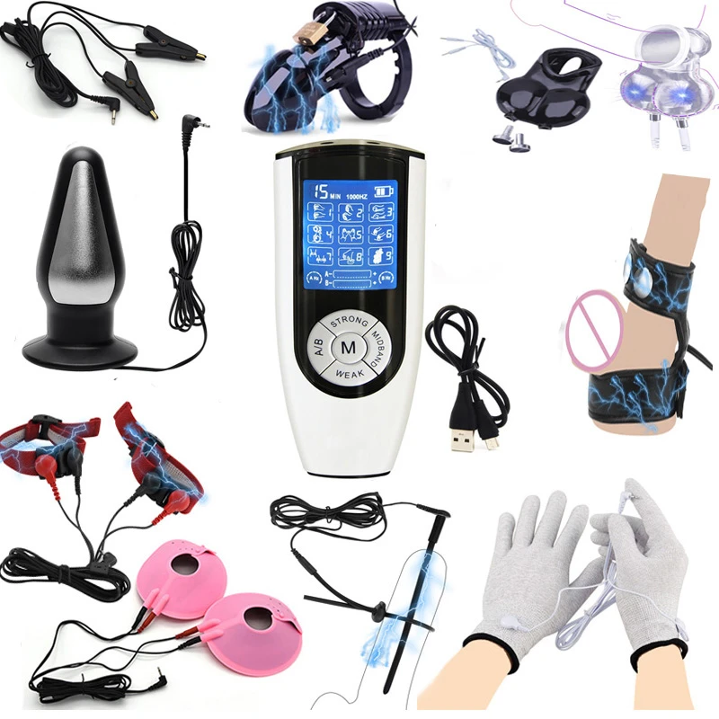 para descargas eléctricas, jaula para el escroto, tapón Anal, guantes electroestimuladores, pinzas para Juguetes sexuales BDSM|Juguetes de temática médica| - AliExpress
