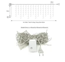 

clown 5M Christmas Garland LED Curtain Icicle String Lights Droop 0.4-0.6m Garden Street Mall Eaves Outdoor Decorative Fairy