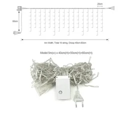 clown 5M Christmas Garland LED Curtain Icicle String Lights Droop 0.4-0.6m Garden Street Mall Eaves Outdoor Decorative Fairy