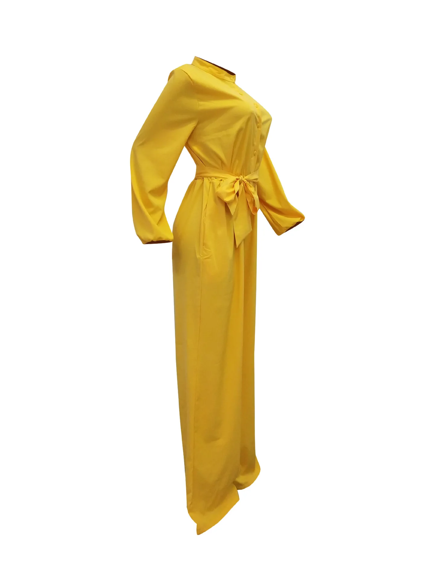 Элегантный Свободный комбинезон для женщин, повседневный комбинезон с широкими штанинами, Одноцветный цельный комбинезон с длинным рукавом, женская одежда больших размеров