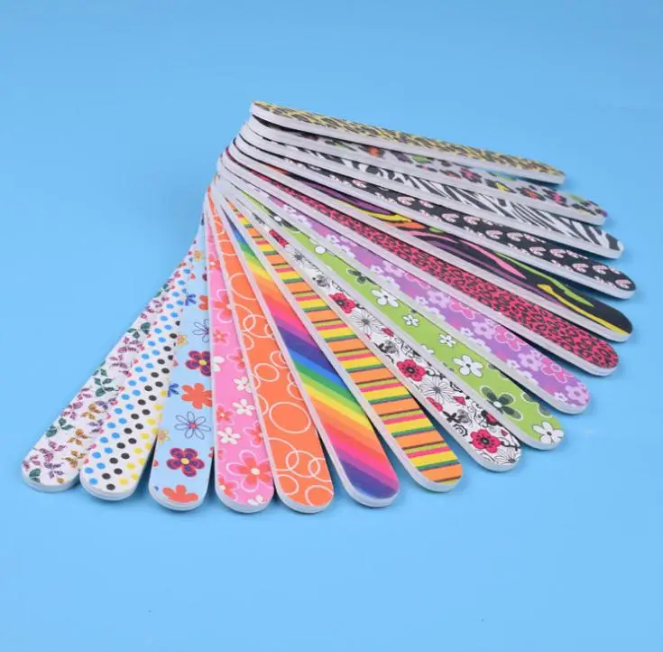 

Mini Colorful Nail Files Professional Sandpaper Double Side Manicure Pedicure Tools Random colors SN149
