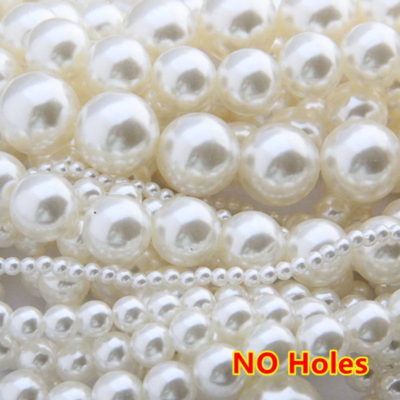 

3-20mm 500 Gram/bag Pearl White beige Color ABS round Pearl beads, imitation plastic pearl beads no Holes