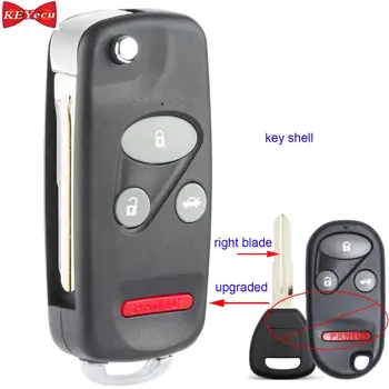 

KEYECU for Honda Civic CR-V Insight Odyssey Old S2000 Upgraded Remote Car Key Shell Case Fob Housing for OUCG8D-344H-A