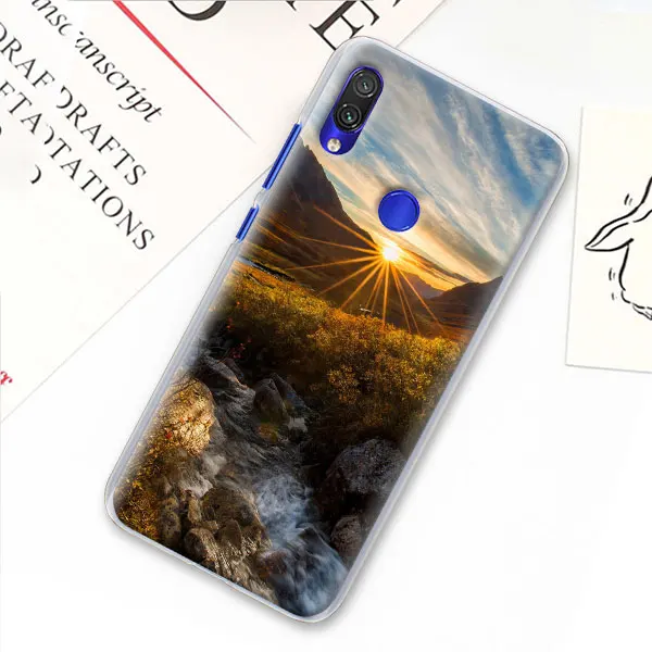 Пейзаж горы пейзаж чехол для Xiaomi mi A3 A1 A2 8 Lite 9T CC9E Играть Red mi K20 Pro 7A Note 7 фотоаппаратов моментальной печати 7S жесткий прозрачный чехол Capa - Цвет: 12