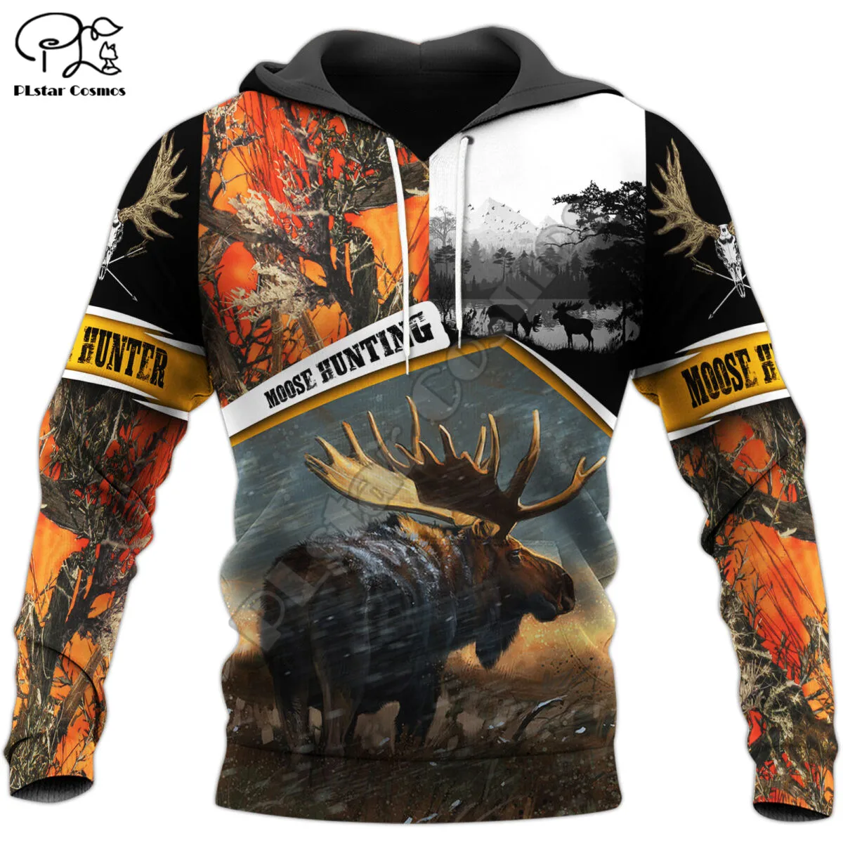 

PLstar Cosmos Moose Hunting 3D Printed New Fashion Hoodies Sweatshirts Zip Hoded For Men/Women Casual Streetwear Apparel M04