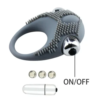 EXVOID Penis Vibrating Ring Delay Ejaculation Bullet Vibrator Clitoris Massager Adult Sex Toys for Men Male Cock Silicone Rings 6