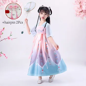 

Hanfu Traditional Girls Stage Dance Performance Dress Baby Girl Dress Toddler Girls Chinese Costumes Oriental Chinese Style