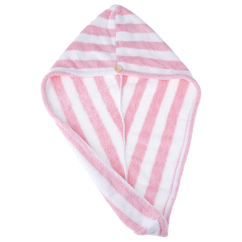 1 Pcs Mrosaa Magic Microfiber Bathing Quick Dry Hair Cap Turban Wrap Towel Hat Bathroom Cute Long Hair Hair-drying Shower Caps - Color: Light pink