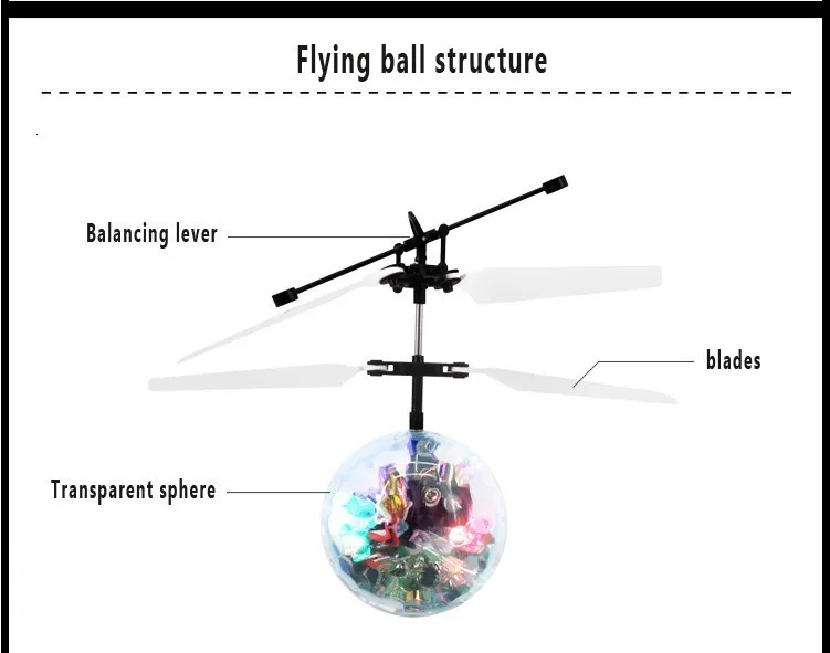 Кристалл Летающий RC мяч Инфракрасный индукции минисамолет мигающий свет Дистанционное управление вертолет игрушечные лошадки для детей