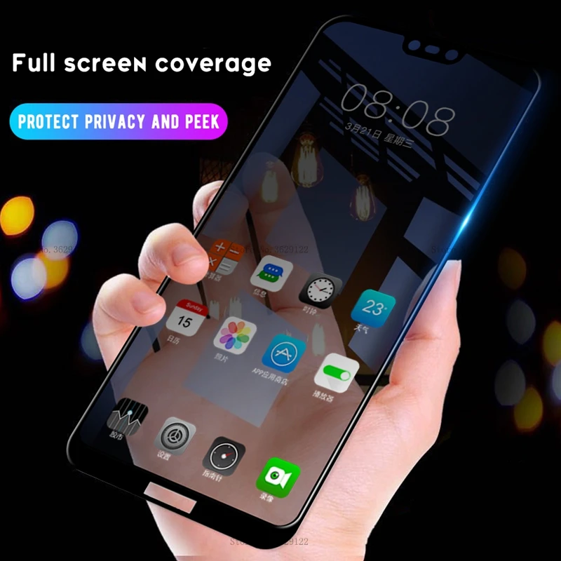 For Huawei P30 P20 Lite Pro Privacy Anti Spy Tempered Glass Screen Protector Glass Screen Film
