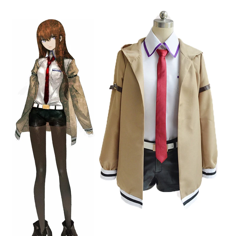Japanese Anime Steins Gate Cosplay Makise Kurisu Full set Uniform Cosplay Suits