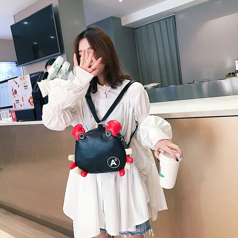 

Funny Bag Women's 2019 New Style Korean-style Contrast Color Fashion Broadband Shoulder Bag Casual Cute Canvas Shoulder