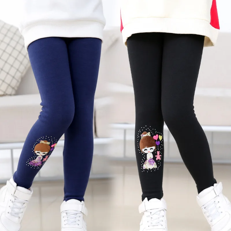 

Girls Leggings Cartoon Winter Clothes for Children 2019 Thick Warm Trousers Cotton Velvet Leggings Kids Long Pants Girl Clothing