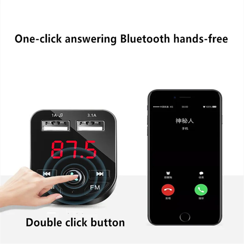Fm-передатчик Bluetooth Автомобильный MP3-плеер громкой связи телефон U диск сигарета 3.A быстрое зарядное устройство адаптер прикуривателя для МУЗЫКИ TF