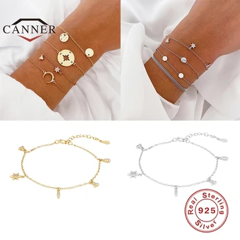 

CANNER 925 Sterling Silver Various Small Accessories Fashion Diamond Bracelet for Women Charm Bracelets Jewelry pulseras