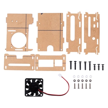 

for Raspberry Pi 4B Acrylic Case, Heat Sink, Cooling Fan Adapter Pi 4 B Accessories Kit