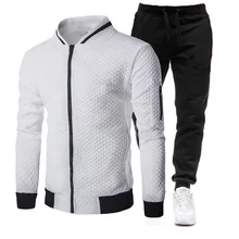 Mannen Sportkleding 2 Delige Set Sport Outfits Pak Rits Jas + Broek Mannelijke Trainingspak Casual Streetwear Sport Pak Mannen