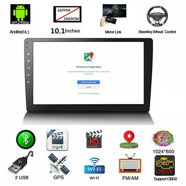$US $59.04 10.1 Inch Android 8.1 Car Bluetooth Wifi Gps Navigation Quad-Core Car Radio Video Audio Multimedia 