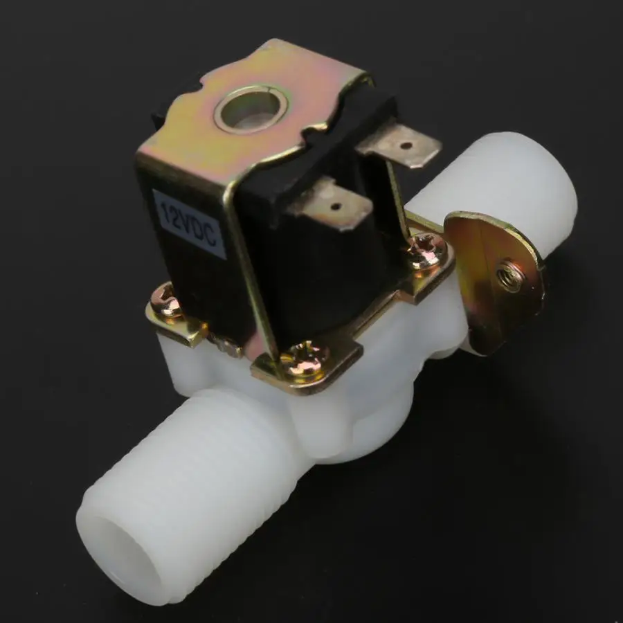 DC12V G1/2 нормально закрытый электромагнитный клапан пластиковый Электрический электромагнитный клапан для питья фонтана N/C электромагнитный клапан