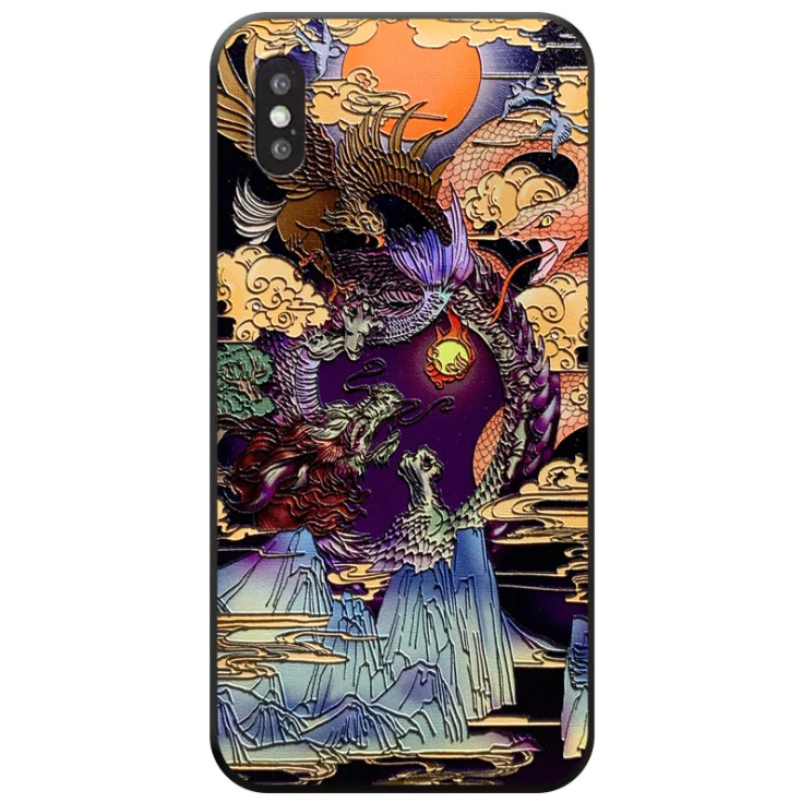Чехол для huawei mate 30 p30 pro, мягкий 3d рельефный чехол для huawei p30 Dragon, задняя крышка для huawei mate 30 pro mate30, чехол, силиконовый чехол - Цвет: Long She xi zhu