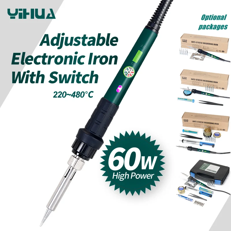 

110V 220V Optional Welding Soldering Iron 60W YIHUA 947-III Set For Soldering Kit With Temperature Control Switch
