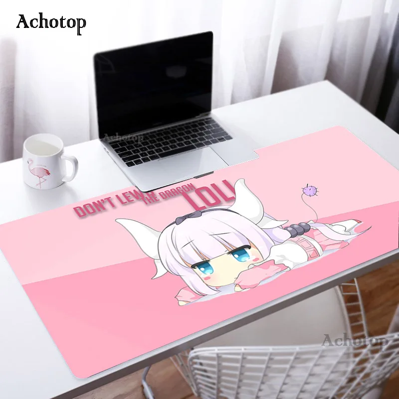 

Kanna Cute Mouse Pad Anime Large Mousepad Gamer Computer Kawaii Keyboard Pink Table Mat Kawaii Desk for Teen Girls for Bedroom