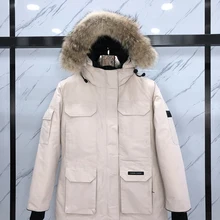 Piumino da donna canadese CG Parka 95% oca giacca invernale spessa regione polare cappotto caldo spedizione soprabito pelliccia di cocco selvaggia 09
