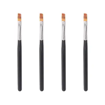 

4pcs Nail Brushes Black Wood Handle Nylon Brush Professional Nail Art Tools Sawtooth Gradient Pen Brush Accessories