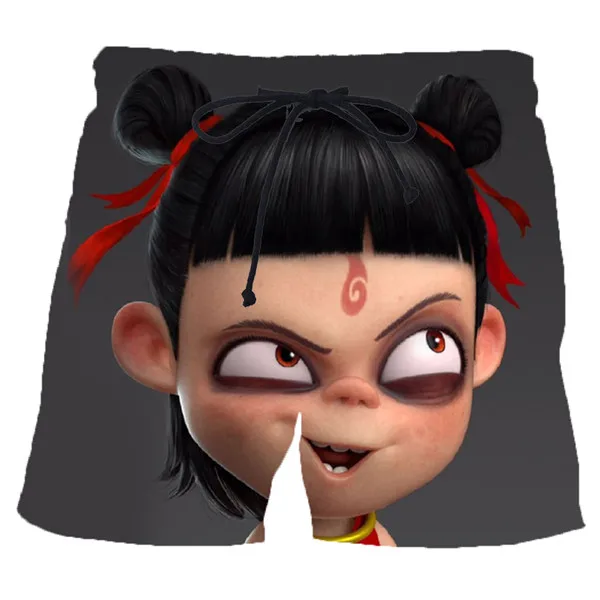 Harajuku стиль фильм ne zha 3D мультфильм печати пляжные шорты Уличная Панк Мода Тренд унисекс Шорты повседневные мужские шорты - Цвет: movie ne zha 02