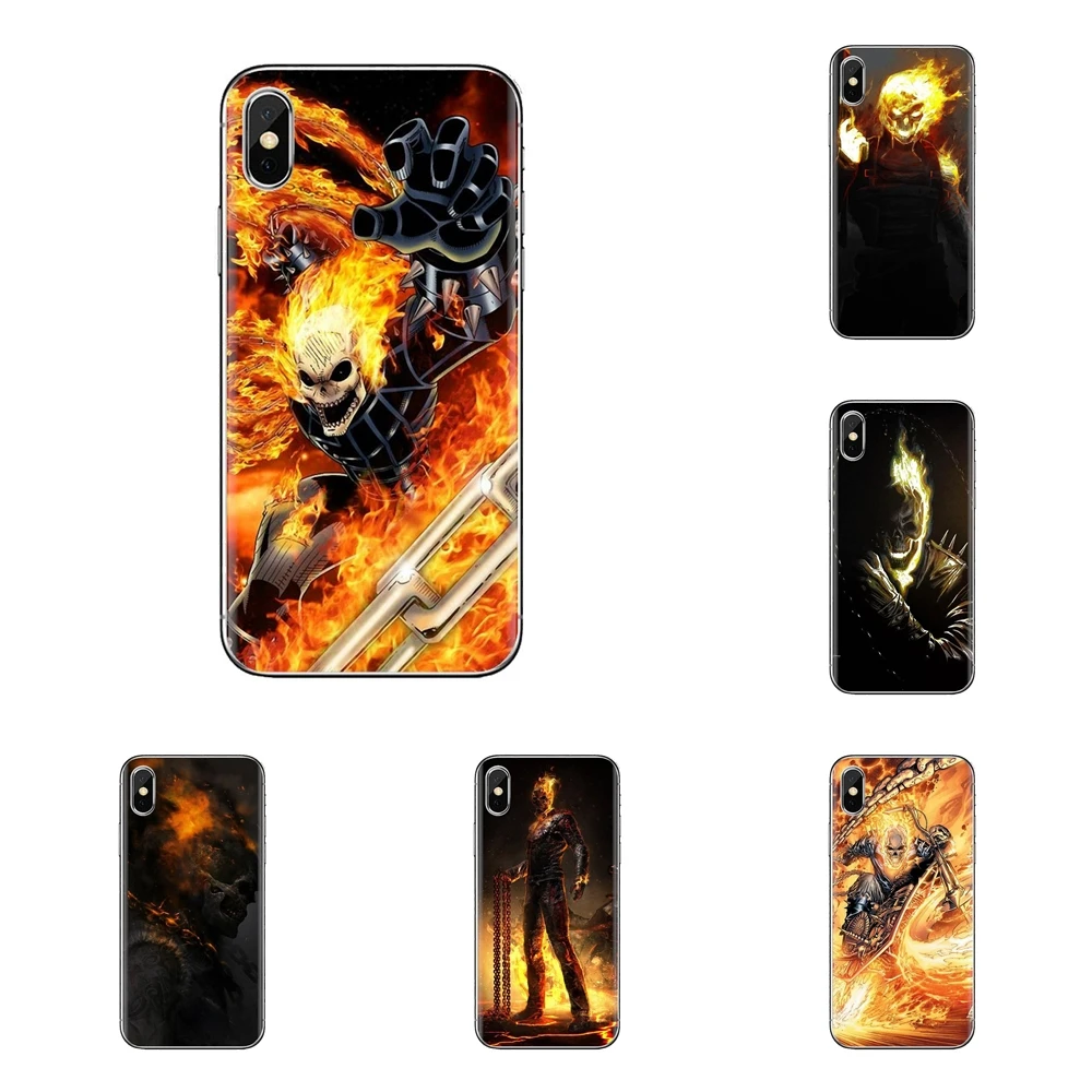 fire car Ghost Rider Head Skull For Xiaomi Redmi 4A S2 Note 3 3S 4 4X 5 Plus 6 7 6A Pro Pocophone F1 Transparent Soft Case Cover |