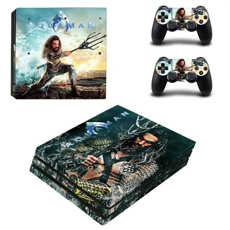 YSP4P-3141 Наклейка для PS4 Pro Aquaman Skin виниловая для sony Playstation 4 Pro консоль и 2 контроллера PS4 Pro Аксессуары для игр - Цвет: YSP4P-3141