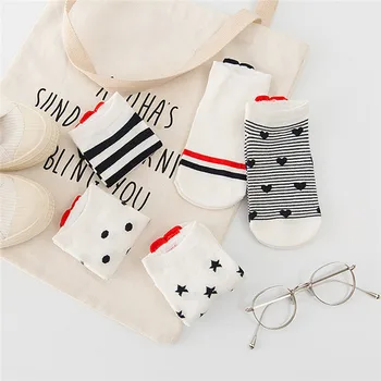 

5 /10 Pairs New Arrivals Women Cotton Socks Pink Cute Cat Summer Spring Ankle Short Sock Casual Ear Red Heart Wholesale