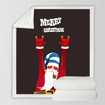 

Christmas gift Hooded Blanket Sherpa Blanket for Couch Throw Travel Nap blanket Throw Blanket on Bed Thick warm B1038