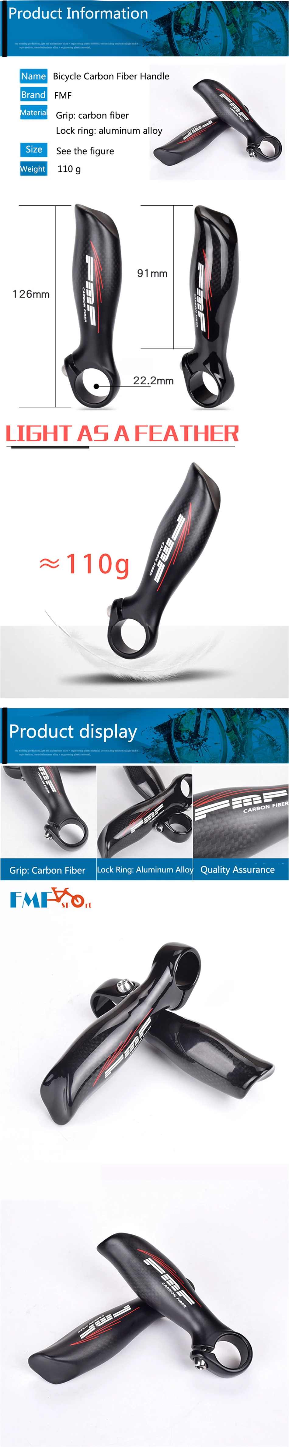 Description Picture 2 of item1 Pair Road Mountain Bicycle Handlebar Horns On Bicycle Handlebar Bike Bar End Bicycle Steering Wheel Carbon Handlebar Bar