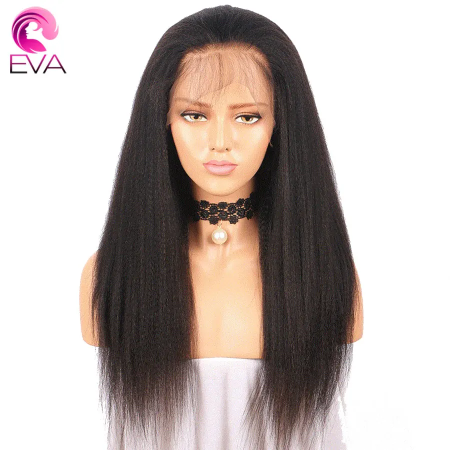 Eva волосы 150% Yaki прямые 4,5*4,5 шелковая основа полный шнурок человеческие волосы парики предварительно выщипанные волосы remy парик с детскими волосами для черных женщин