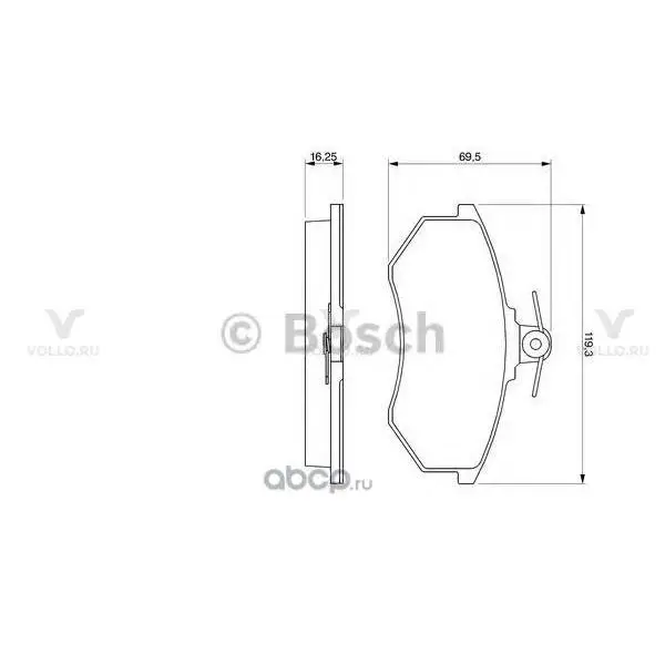 0986466698 BOSCH ДИСКОВЫЕ КОЛОДКИ ПЕРЕДНИЕ