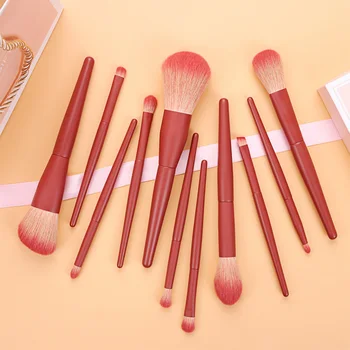

11pcs Professional Makeup Brushes Set High Quality Wooden Handle Makeup Brush Kit Multifunctional Cosmetics Brush Make Up Tools