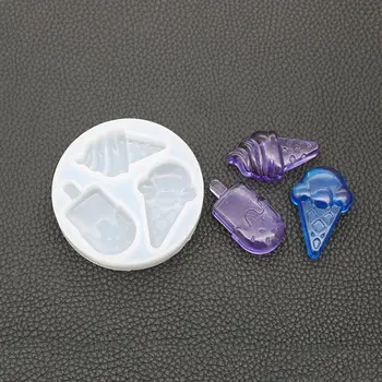 

High Mirror Ice Cream Mold DIY Handmade Crystal Epoxy Gel Silicone Molds Pendant Jewelry Making Accessories Material