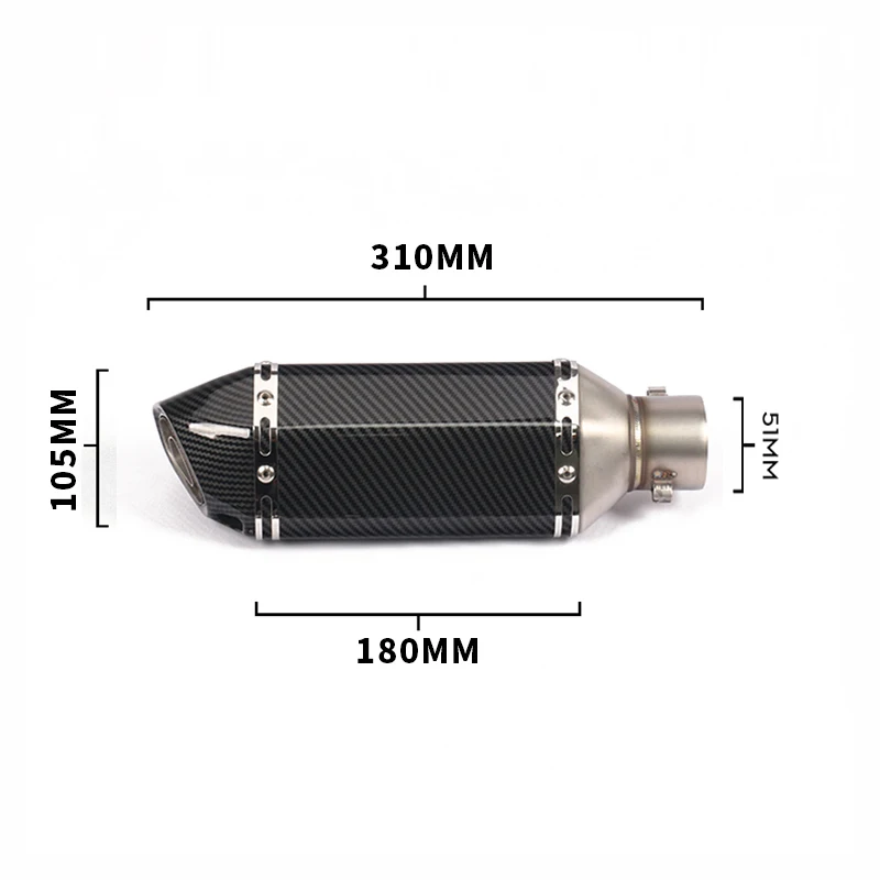 Aço Inoxidável para ATV, Street Bike, 310mm, 370mm, 470mm, 570mm