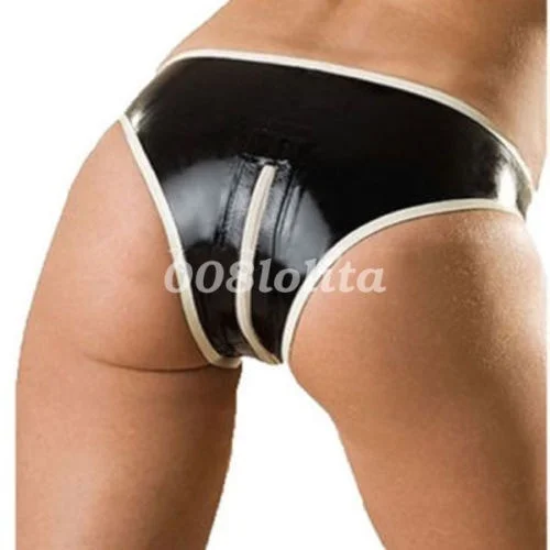 Latex Rubber Gummi Sexy Shorts Underwear Briefs Black Size XXS-XXL