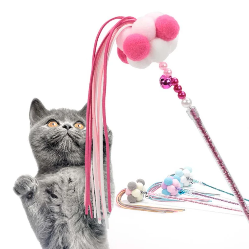 

Funny Cat Stick Toys Feathers Tassel Tease Cat Stick Interactive Pet Toys For Cat Playing Toy Pet Supplies