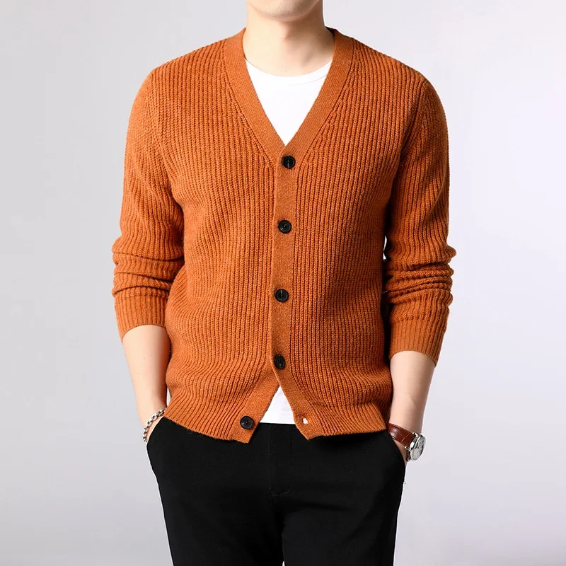 Mens Sweater Jacket Cardigan Male Pullover Christmas Men Merino Wool Sweater Angora Jumper Laamei Mens Sweaters 2019 KK2955