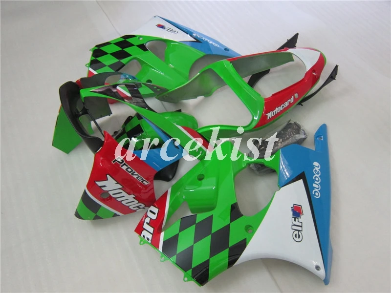 ABS(литьевая форма) обтекатели комплект подходит для Kawasaki ZX6R 2000 2001 2002 ZX-6R 00 01 02 ниндзя 636 Кузов Набор красный зеленый