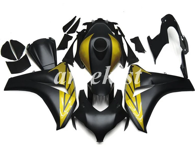 ABS инъекции мотоцикл обтекатели комплект Подходит для Honda CBR1000RR 2008 2009 2010 2011 1000RR 08 09 10 11 Комплект черного и золотого цвета