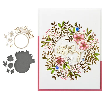 

Circle Beautiful Flower Leaf Hot Foil Plate and Metal Cutting Dies for Scrapbooking&Cards Making Paper Embossing Craft New 2020