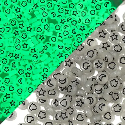 style 100pcs4*7mm acrylic letter beads oblate, star, moon, flower-shaped, heart-shaped mixed DIY jewelry accessories