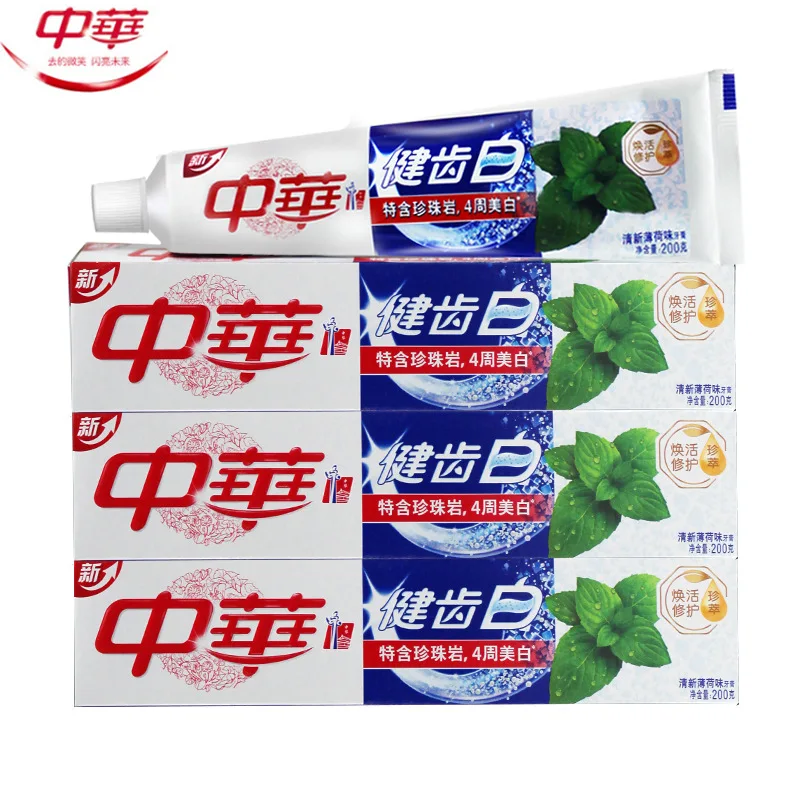 

ZhongHua Toothpaste Whitening Toothpaste Fresh Mint Flavor 200g Fresh Breath