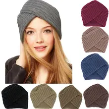 Осенне-зимняя мужская и женская теплая шерстяная вязаная шапка мусульманский тюрбан