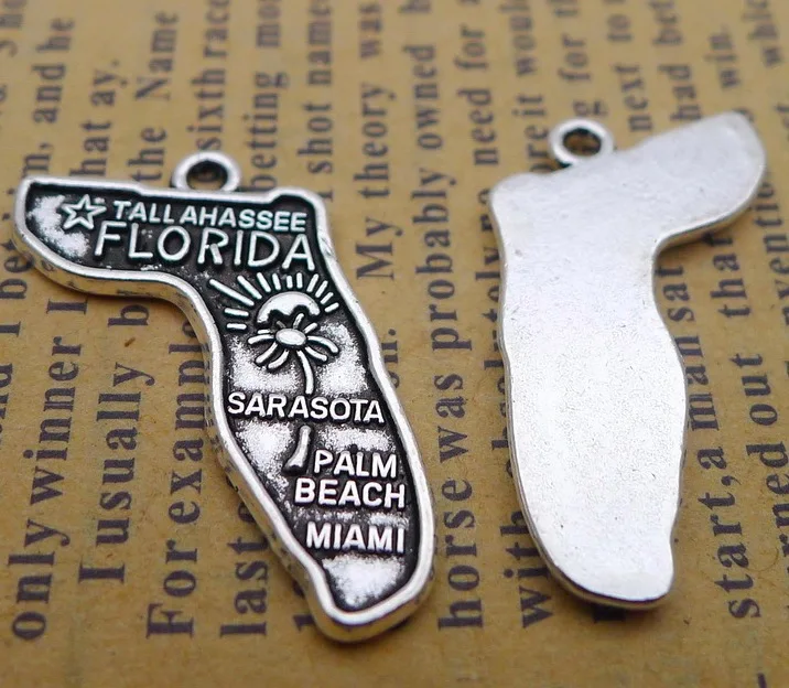 

Alloy Map Dangle Charms Ancient Silver American Maps Charm For Jewelry Making DIY Bracelet Hand Stamped Map Dangle Charms