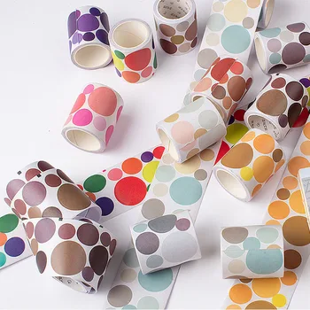 

5cm*3m Kawaii Dots Label Masking Tape Colored Round Washi Tape Decorative Adhesive Tape Sticker Scrapbooking Sealing Stationery